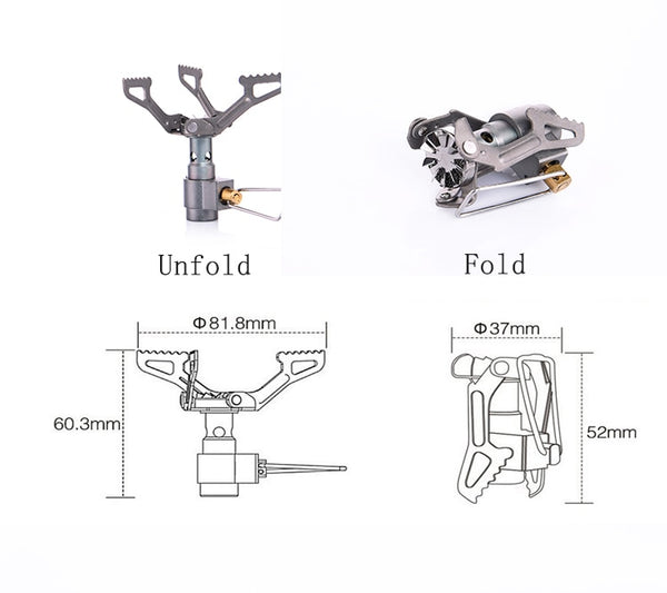 Titanium Mini Gas Burner Camping Stove Outdoor Portable  Heater Cooker Survival Survival Furnace Pocket Picnic Cookware