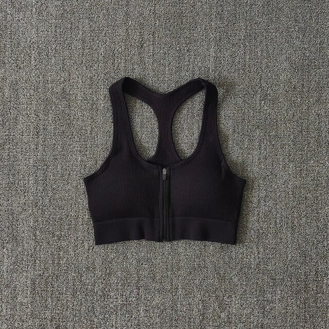 Sports Bra Crop Top Zipper Fitness Women Sportswear Sport Top Bras For Fitness Gym Female Running Push Up Yoga Workout Bra