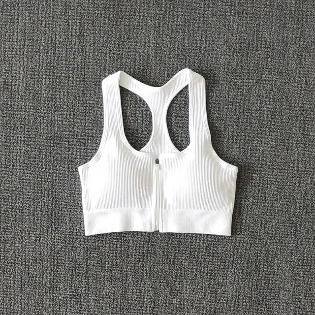 Sports Bra Crop Top Zipper Fitness Women Sportswear Sport Top Bras For Fitness Gym Female Running Push Up Yoga Workout Bra
