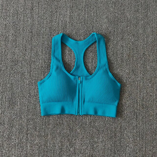 Sports Bra Crop Top Zipper Fitness Women Sportswear Sport Top Bras For Fitness Gym Female Running Push Up Yoga Workout Bra