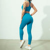 Seamless Yoga Set Workout Shirts Sport Pants Bra Gym Clothing Tracksuit Drawstring High Waist Running Leggings Fitness Suit
