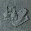 Seamless Yoga Set Workout Shirts Sport Pants Bra Gym Clothing Tracksuit Drawstring High Waist Running Leggings Fitness Suit