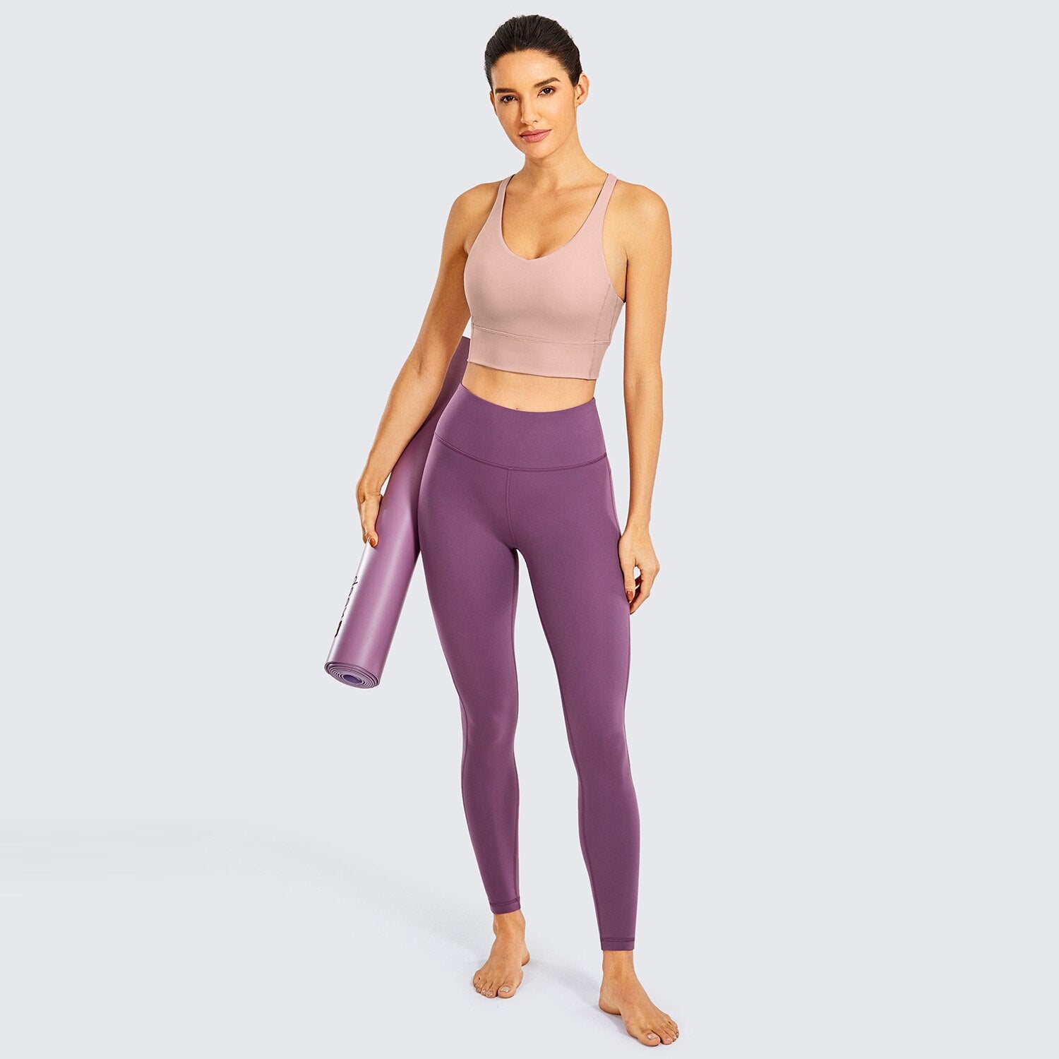 Women's Strappy Longline Sports Bra Padded Wireless Y-Back Racerback Yoga Bras Crop Tank Tops