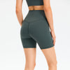6" Camel Toe Proof High Waist Gym Yoga Workout Shorts Women Plain Spandex 4 Way Stretch Running Fitness Sport Shorts