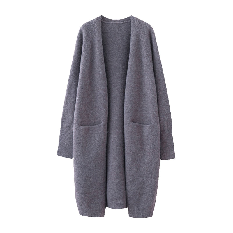 Lazy V-neck Oversize Long Sweater Cardigans Jacket Coat New Women Sweater Korea Cardigan Jacket Coat Outwear TOP