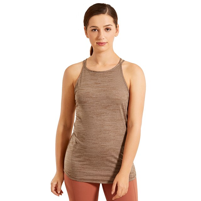 Women's Lightweight Heather Yoga Tank Tops Strappy Back Workout Shirts