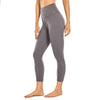 Women Matte Brushed Yoga Leggings 21 Inches - Thick Capris Leggings Gym Crops High Waist Workout Pants