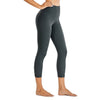 Women Matte Brushed Yoga Leggings 21 Inches - Thick Capris Leggings Gym Crops High Waist Workout Pants