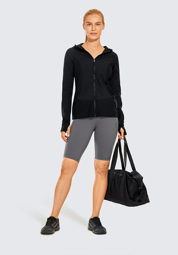 Women's Lightweight Breathable Athletic Jackets Full Zip Sweatshirt Running Hoodies with Pockets