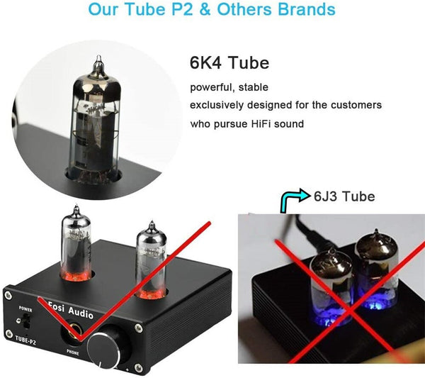 Integrated Portable Headphone Amplifier Vacuum Tube Amp Mini HiFi Stereo Audio with Low Ground Noise for Headphone