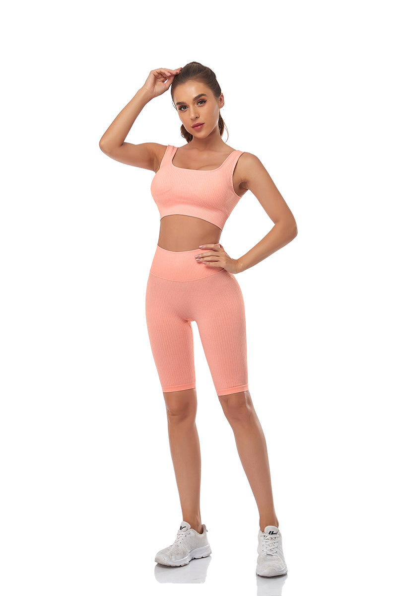 Seamless Women Yoga Set Sports Bra Sports Shorts Fitness Wear Outfit 2 Piece Gym Yoga Sets Workout Suits