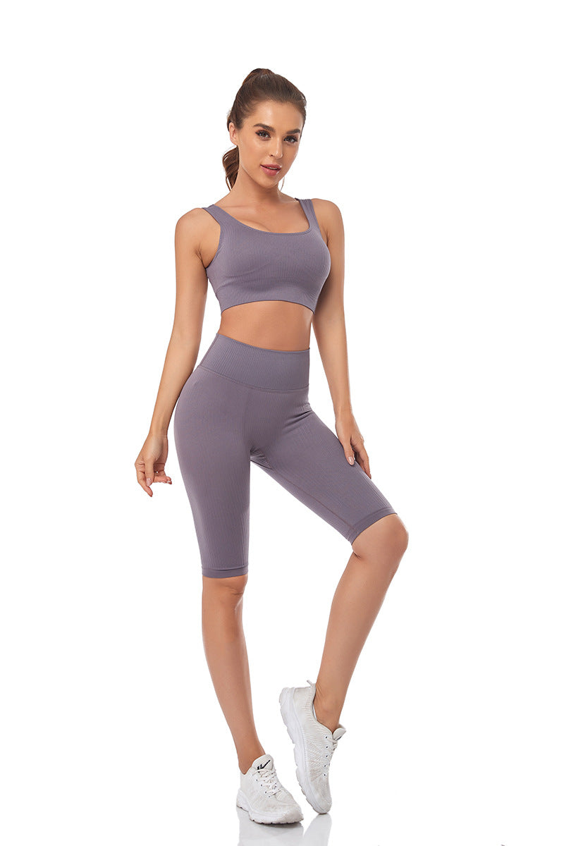 Seamless Women Yoga Set Sports Bra Sports Shorts Fitness Wear Outfit 2 Piece Gym Yoga Sets Workout Suits