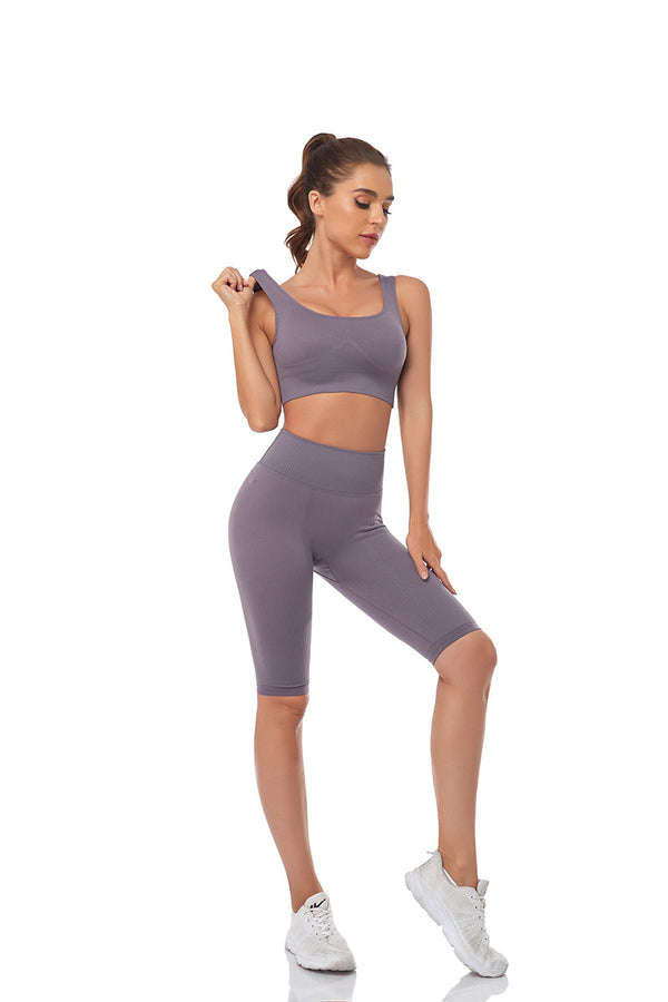 Seamless Women Yoga Set Sports Bra Sports Shorts Fitness Wear Outfit 2 Piece Gym Yoga Sets Workout Suits