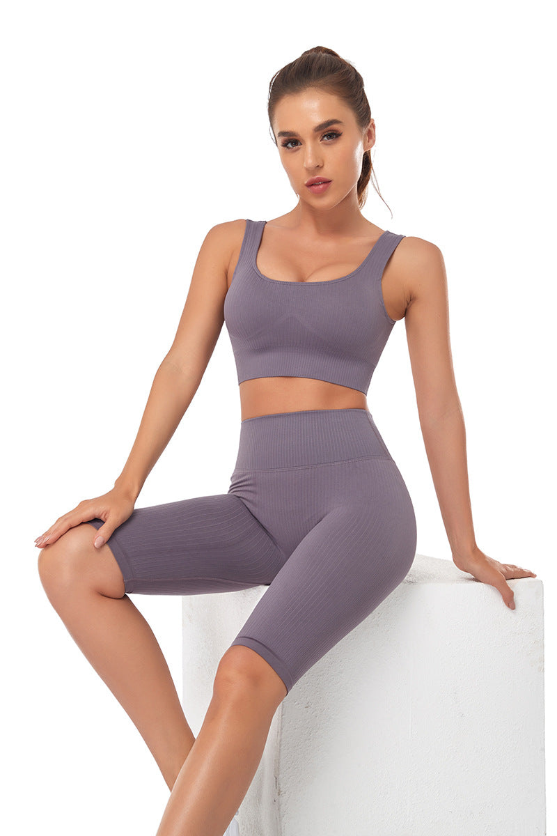 Seamless Women Yoga Set Sports Bra Sports Shorts Fitness Wear Outfit 2 Piece Gym Yoga Sets Workout Suits