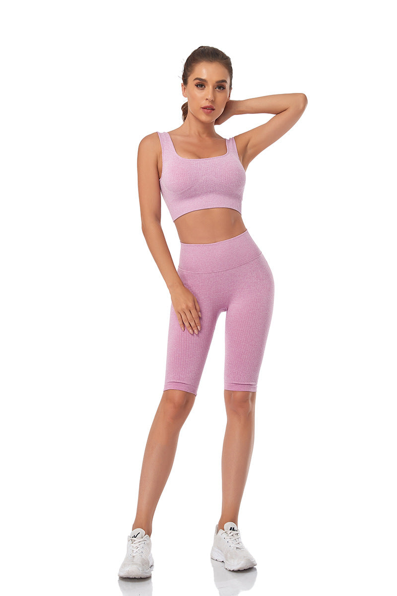Seamless Women Yoga Set Sports Bra Sports Shorts Fitness Wear Outfit 2 Piece Gym Yoga Sets Workout Suits