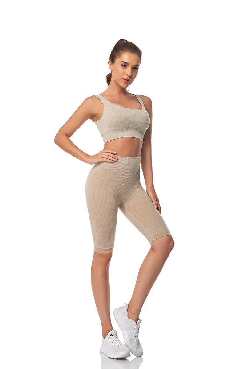 Seamless Women Yoga Set Sports Bra Sports Shorts Fitness Wear Outfit 2 Piece Gym Yoga Sets Workout Suits