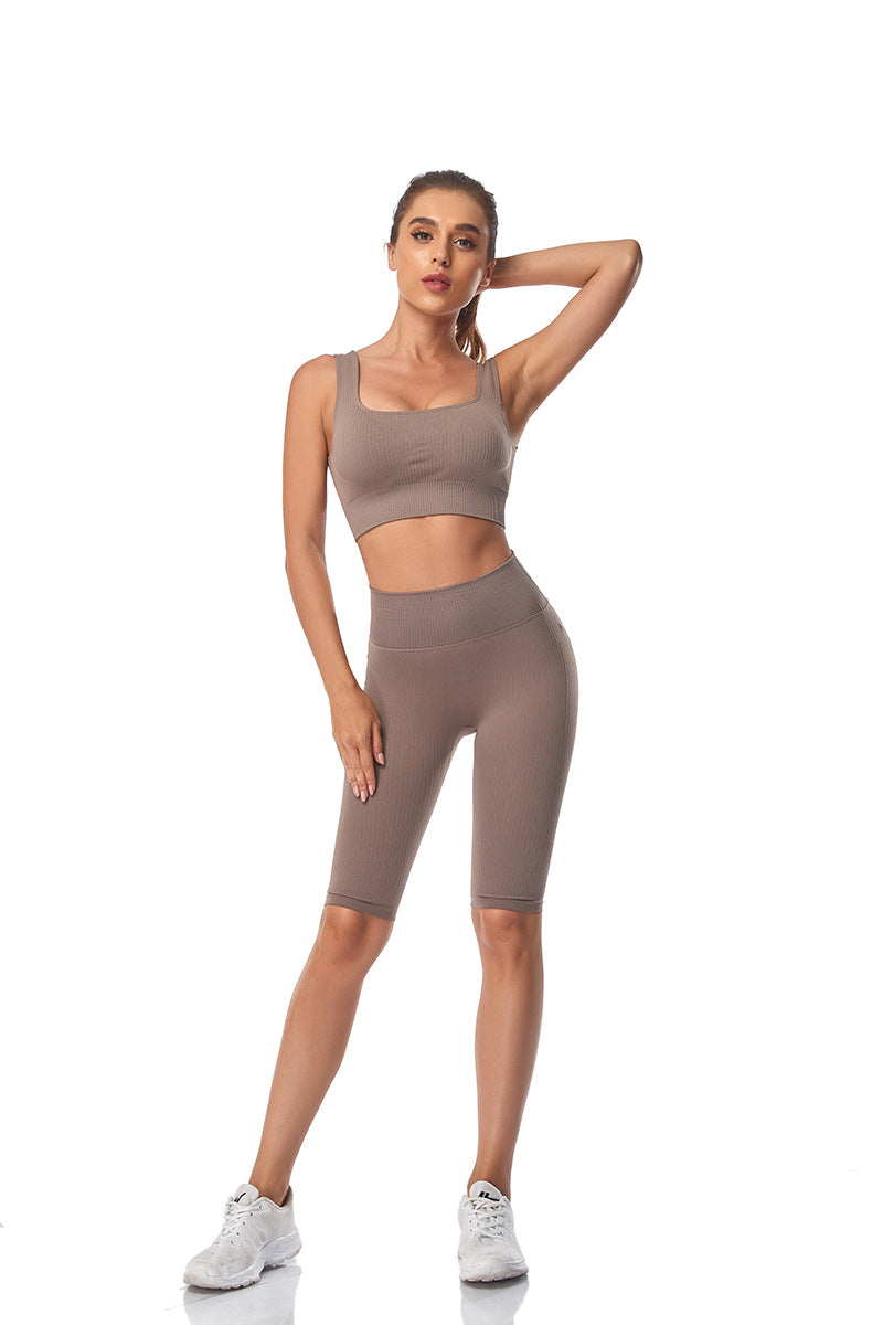 Seamless Women Yoga Set Sports Bra Sports Shorts Fitness Wear Outfit 2 Piece Gym Yoga Sets Workout Suits