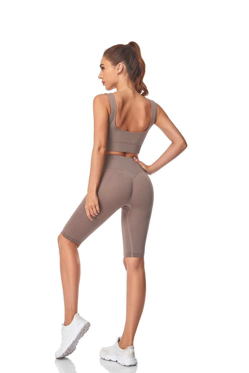 Seamless Women Yoga Set Sports Bra Sports Shorts Fitness Wear Outfit 2 Piece Gym Yoga Sets Workout Suits