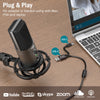 USB C&A Gaming Streaming Microphone Kit for PC Computer, Arm Stand Mute Button&Gain,Studio Mic for Podcast Recording