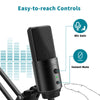 USB C&A Gaming Streaming Microphone Kit for PC Computer, Arm Stand Mute Button&Gain,Studio Mic for Podcast Recording