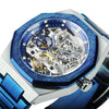 Tourbillion Mechanical Watch for Men Automatic Steel Strap Skeleton Mens Watches Top Brand Luxury