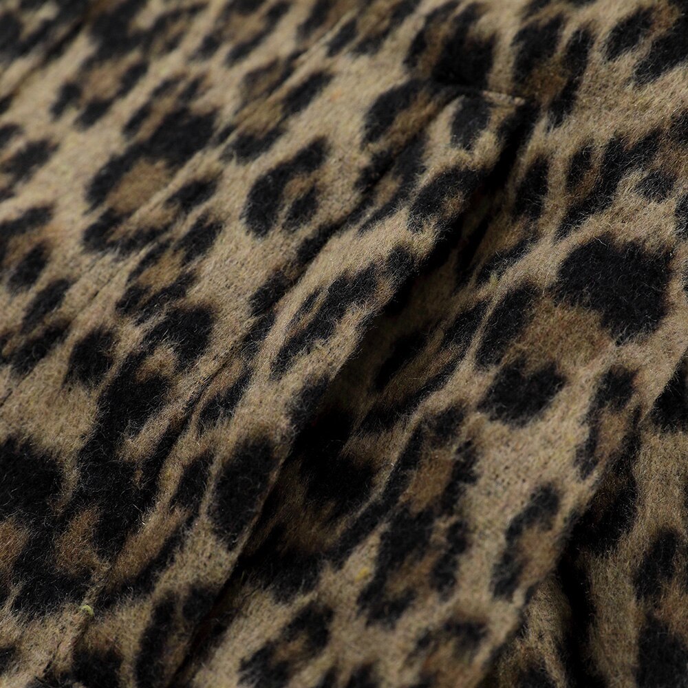 Hip Hop Jacket Coat Men Furry Leopard Print Multi-Pocket Outwear Loose Retro Rock Hipster High Street Jacket Streetwear