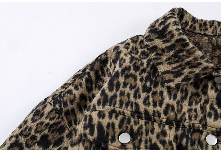 Hip Hop Jacket Coat Men Furry Leopard Print Multi-Pocket Outwear Loose Retro Rock Hipster High Street Jacket Streetwear