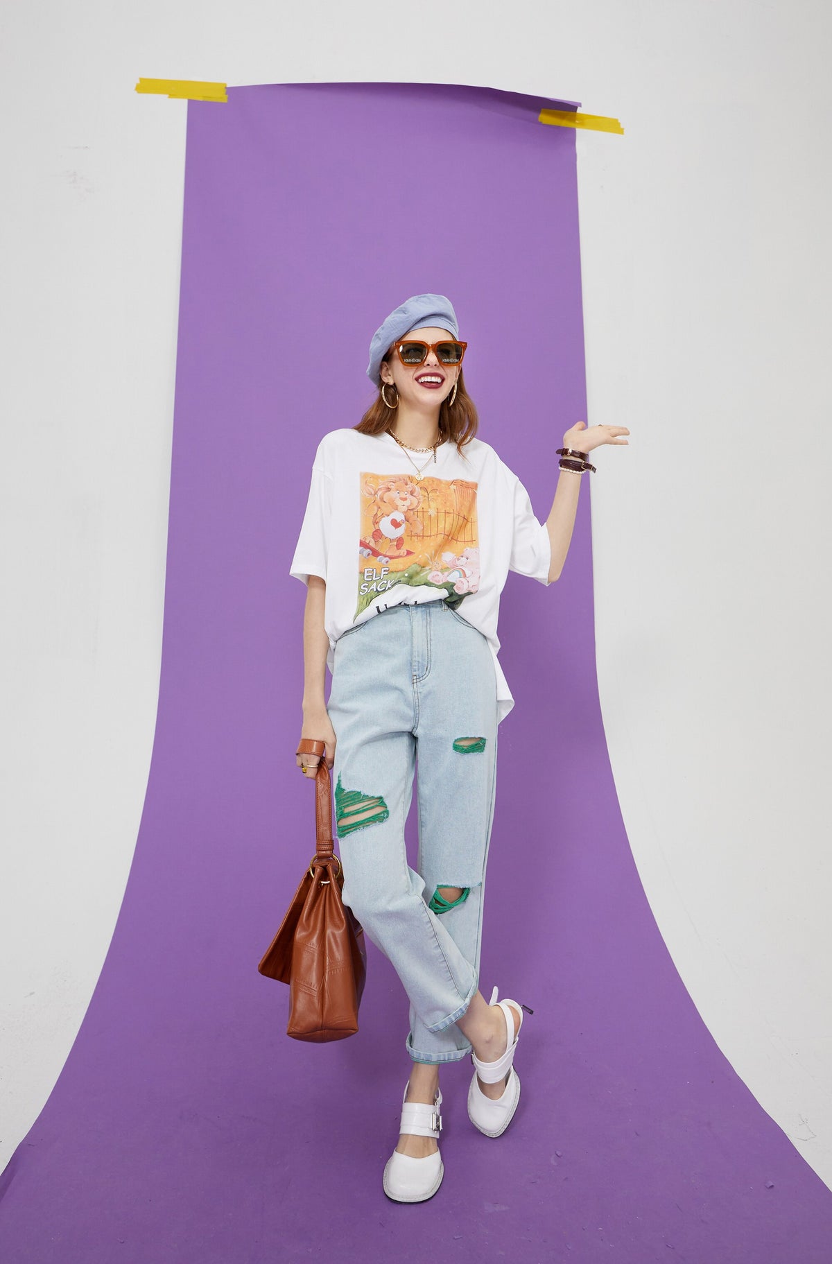 Solid High Waist Washed Casual Denim Jeans Women,Summer Pure Ripped Hole Minimalist Ladies Basic Daily Trouser | Vimost Shop.