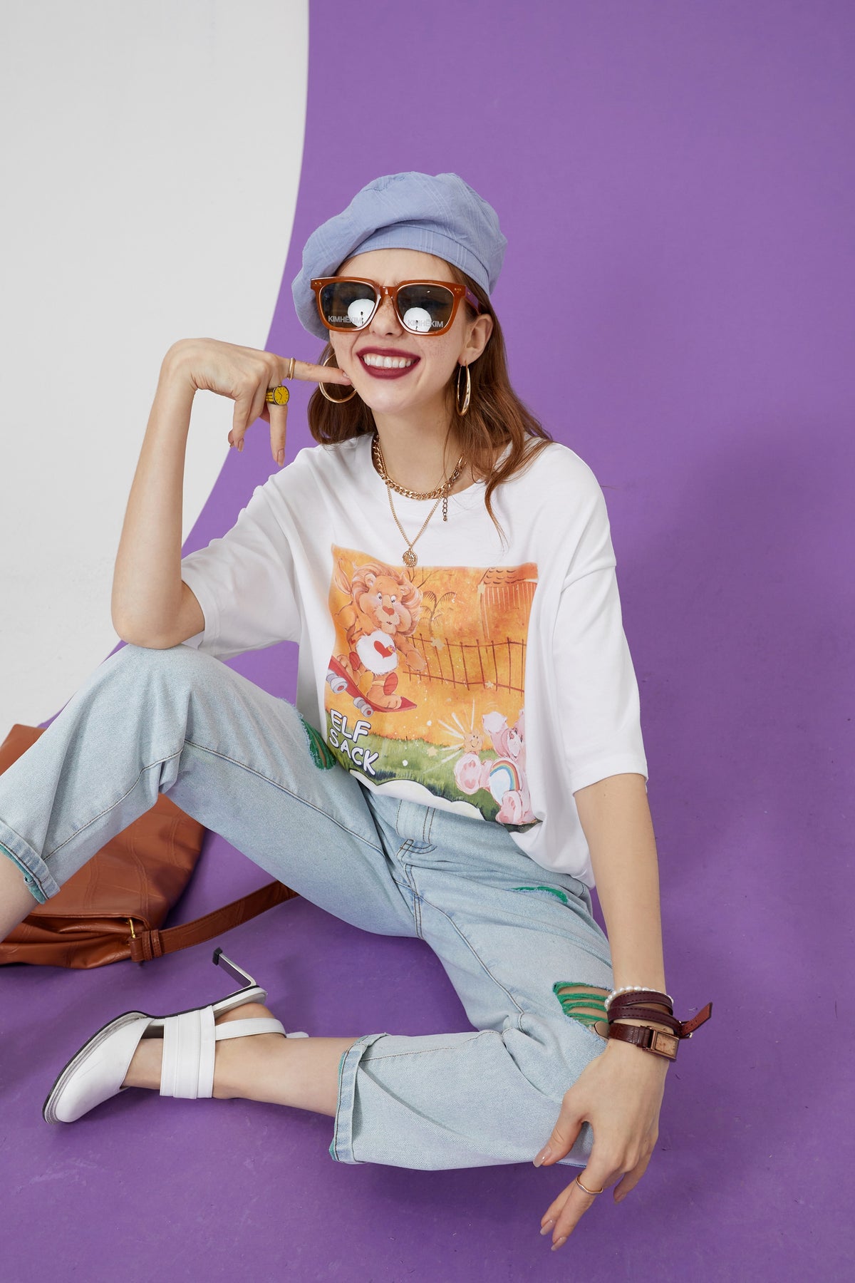 Solid High Waist Washed Casual Denim Jeans Women,Summer Pure Ripped Hole Minimalist Ladies Basic Daily Trouser | Vimost Shop.