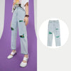 Solid High Waist Washed Casual Denim Jeans Women,Summer Pure Ripped Hole Minimalist Ladies Basic Daily Trouser | Vimost Shop.