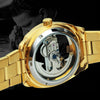 Men Transparent Design Mechanical Watch Automatic Silver Square Gold Gear Skeleton Stainless Steel Wristwatch Classic