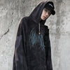 Hoodie Men Tie Dye Punk Graphic Print Hole Ripped Hooded Pullover Autumn Oversize Hipster High Street Couple Streetwear