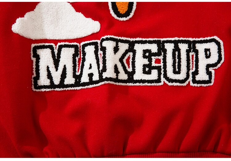 Jacket Men Cartoon Furry Sun Cloud Patch Patchwork Bomber Coats Loose Hip Hop Funny High Street Baseball Outwear Autumn