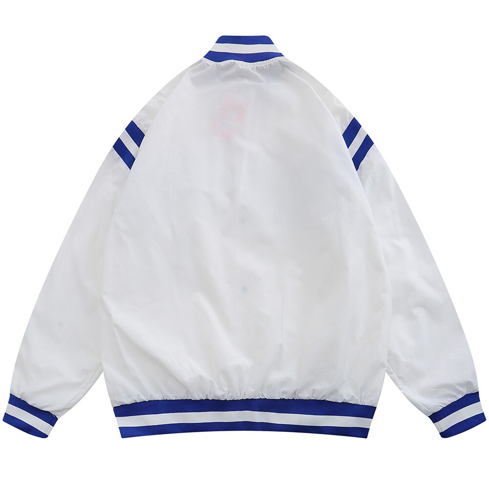 Jacket Men Embroidery Patch Color Block Print Baseball Jacket Coat Men Loose High Street Harajuku Bomber Outwear Autumn