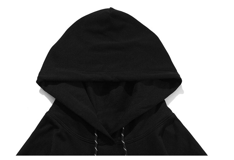 Hoodie Men Cartoon Colorful Printed Furry Letter Patch Pullover Autumn Oversize Hooded Hip Hop College Style Streetwear