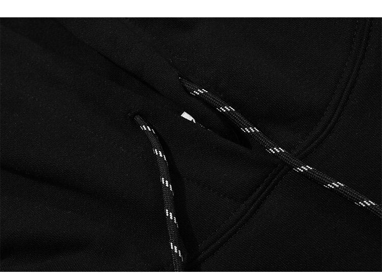 Hoodie Men Cartoon Colorful Printed Furry Letter Patch Pullover Autumn Oversize Hooded Hip Hop College Style Streetwear