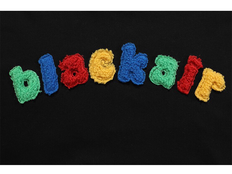 Hoodie Men Cartoon Colorful Printed Furry Letter Patch Pullover Autumn Oversize Hooded Hip Hop College Style Streetwear