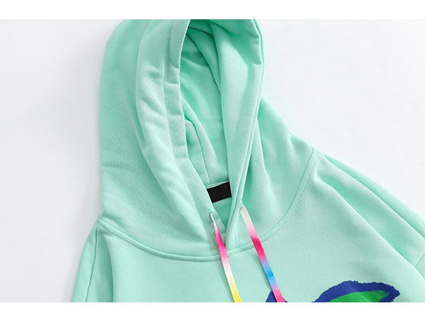 Hoodie Men Hit Color Animal Graphic Print Big Pockets 3 Color Optional Loose Hip Hop Fashion Pullover Couple Streetwear