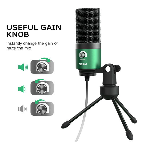 USB Metal Microphone,Cardioid Recording MIC for Streaming Broadcast and YouTube Videos for Laptop MAC Windows
