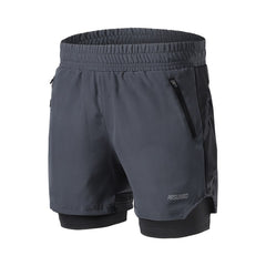 Running Shorts 2 in 1 Quick Dry Athletic Training Exercise Jogging Sports Gym Shorts With Zipper Pocket