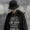 Hoodie Men Fashion Chain Punk Letter Printed Hole Ripped Hipster Cozy Baggy All-match Hooded Pullover Couple Streetwear