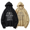 Hoodie Men Fashion Chain Punk Letter Printed Hole Ripped Hipster Cozy Baggy All-match Hooded Pullover Couple Streetwear