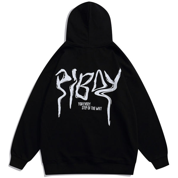 Hoodie Men Cool Youth Letter Graffiti Print Sweatshirt Male High Street Fashion Loose Hooded Pullover Couple Streetwear