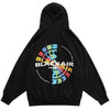 Hoodie Men Colorful Letter Print Patchwork Plus Velvet Hooded Sweatshirts Couple High Street Hipster All-match Pullover