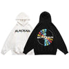 Hoodie Men Colorful Letter Print Patchwork Plus Velvet Hooded Sweatshirts Couple High Street Hipster All-match Pullover