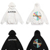 Hoodie Men Colorful Letter Print Patchwork Plus Velvet Hooded Sweatshirts Couple High Street Hipster All-match Pullover