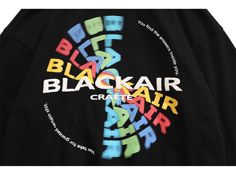 Hoodie Men Colorful Letter Print Patchwork Plus Velvet Hooded Sweatshirts Couple High Street Hipster All-match Pullover