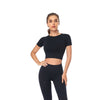 Seamless Yoga Suits Women Crop Top Short Sleeve Shirts Sport Pants Gym Leggings Sportswear Workout Active Set Fitness Clothes