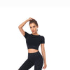 Seamless Yoga Suits Women Crop Top Short Sleeve Shirts Sport Pants Gym Leggings Sportswear Workout Active Set Fitness Clothes