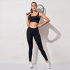 Seamless Yoga Suits Women Crop Top Short Sleeve Shirts Sport Pants Gym Leggings Sportswear Workout Active Set Fitness Clothes